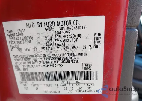 2012 Ford Escape Limited from USA, damaged, VIN 1FMCU0EG2CKA85466